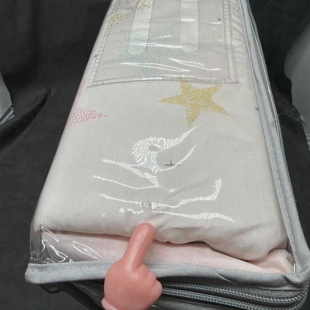 Just Born Pale Pink Crescent Moon & Unicorns Baby Bedding Set Love & Sugar